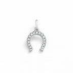 Charm Ferro di Cavallo in Oro Bianco e Zirconi