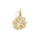 Charm Quadrifoglio in Oro Giallo e Zirconi