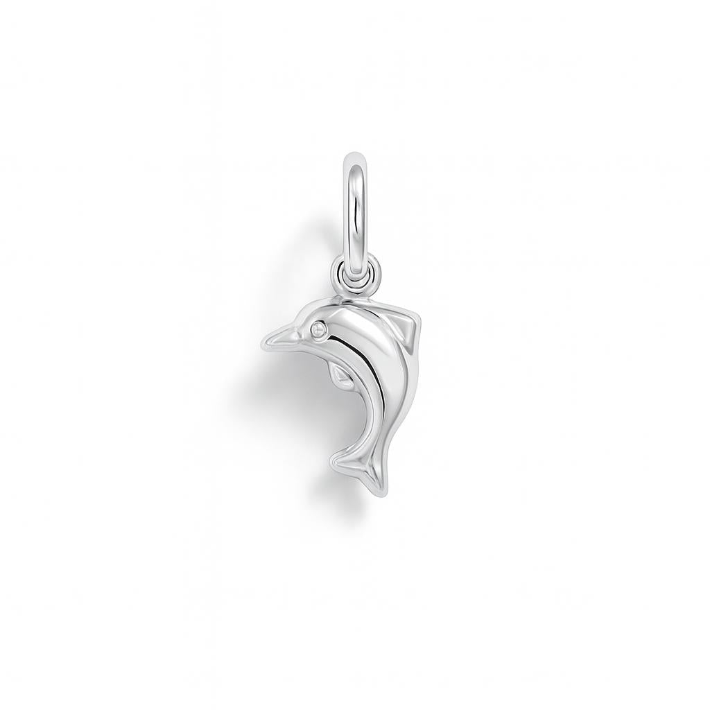 White Gold Dolphin Charm