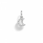 Charm Luna in Oro Bianco e Zirconi