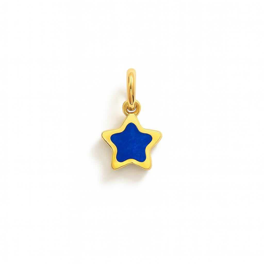 Charm Stella in Oro Giallo e Lapislazzuli