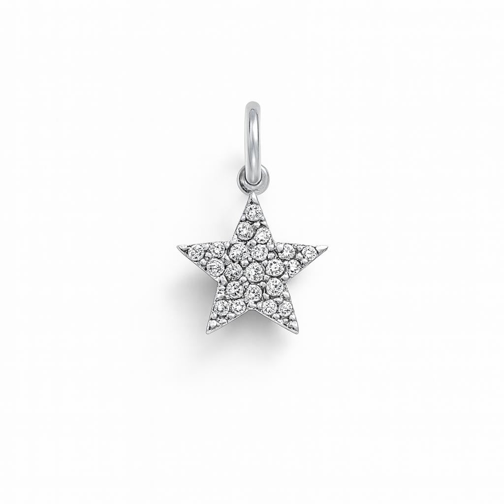 Charm Stella in Oro Bianco e Zirconi