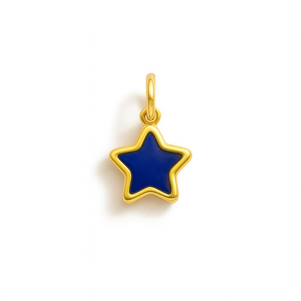 Charm Stella in Oro Giallo e Lapislazzuli