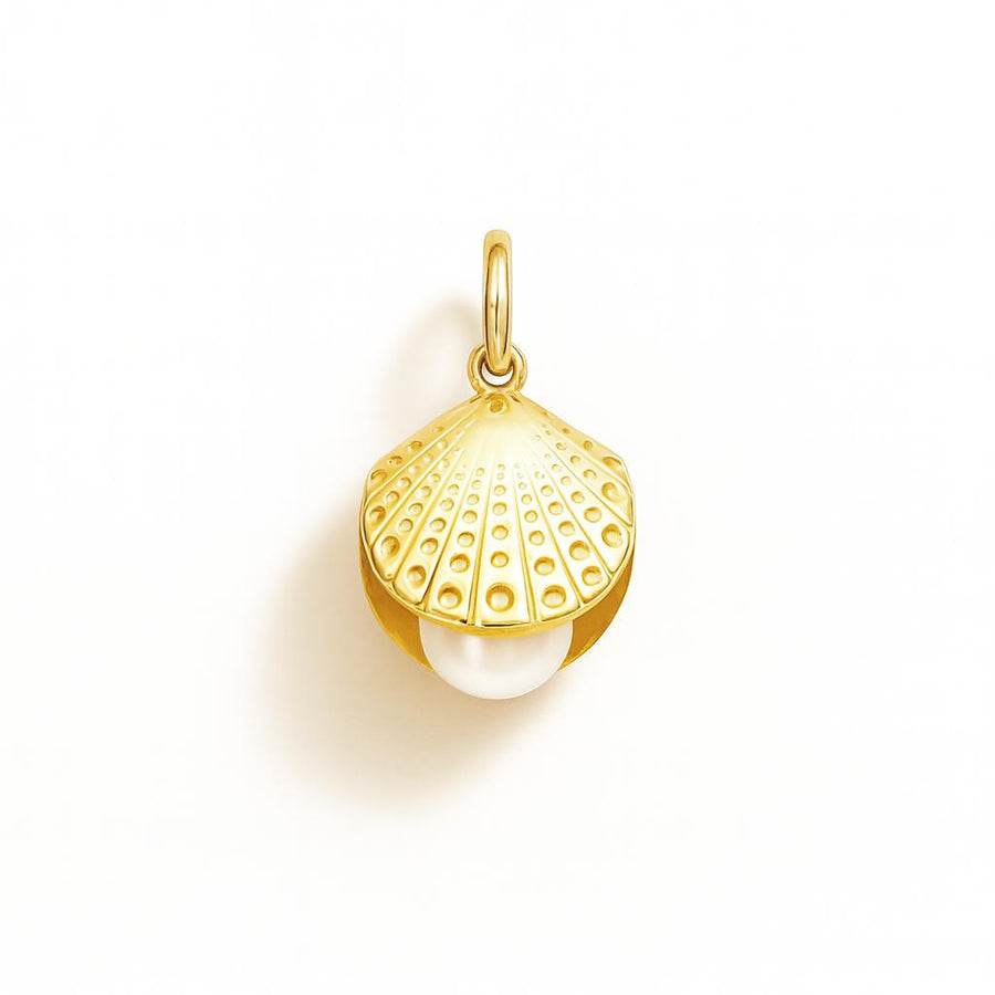 Charm Conchiglia in Oro Giallo e Perla