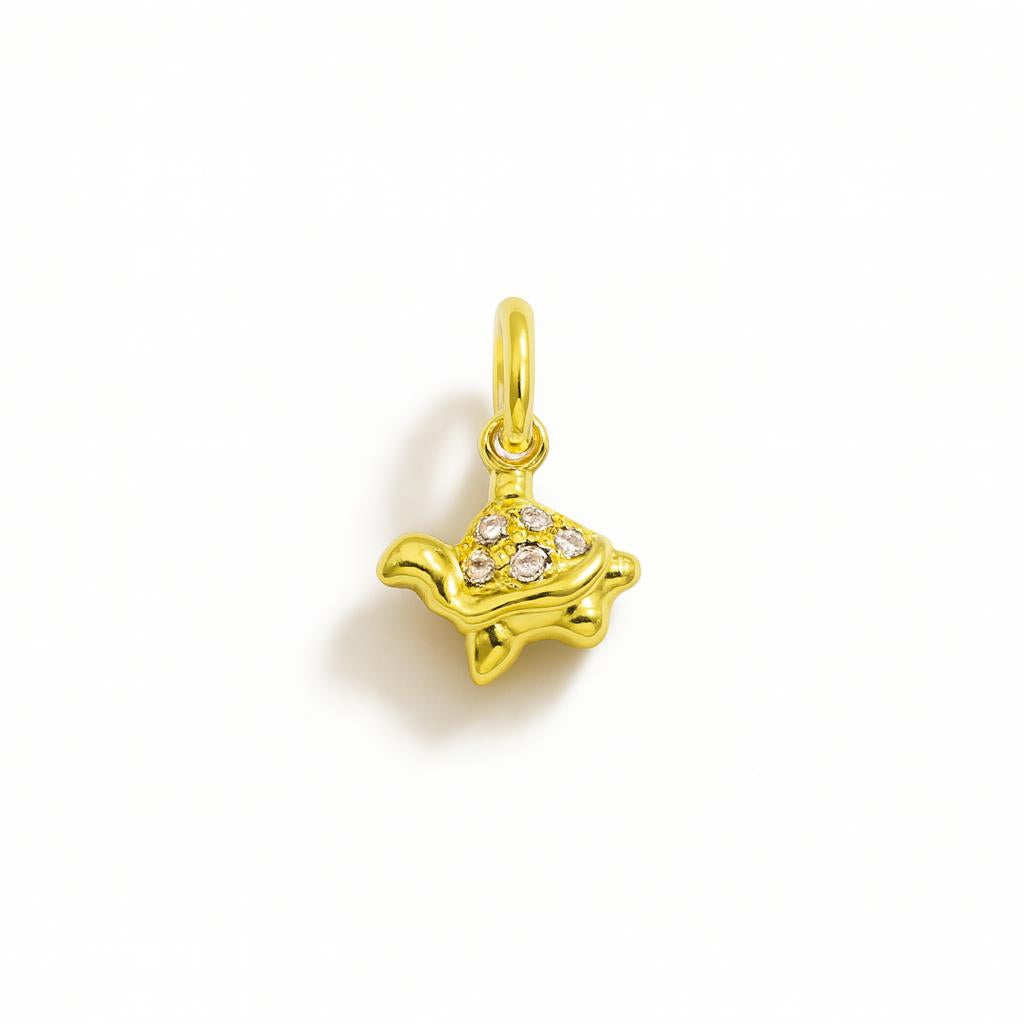 Charm Tartaruga in Oro Giallo e Zirconi