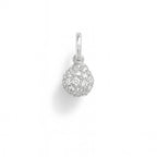 Charm Sfera in Oro Bianco e Zirconi