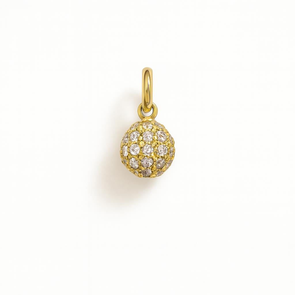 Charm Sfera in Oro Giallo e Zirconi