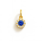 Charm Zaffiro in Oro Giallo e Zirconi