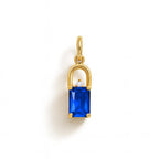 Charm Zaffiro in Oro Giallo e Zirconi