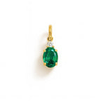Charm Smeraldo in Oro Giallo e Zirconi