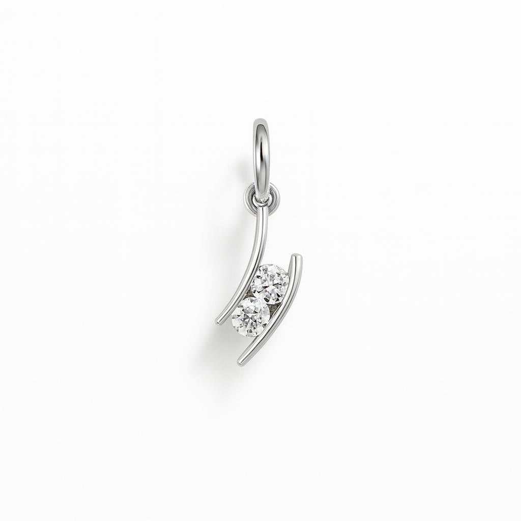 Charm Luce in Oro Bianco e Zirconi