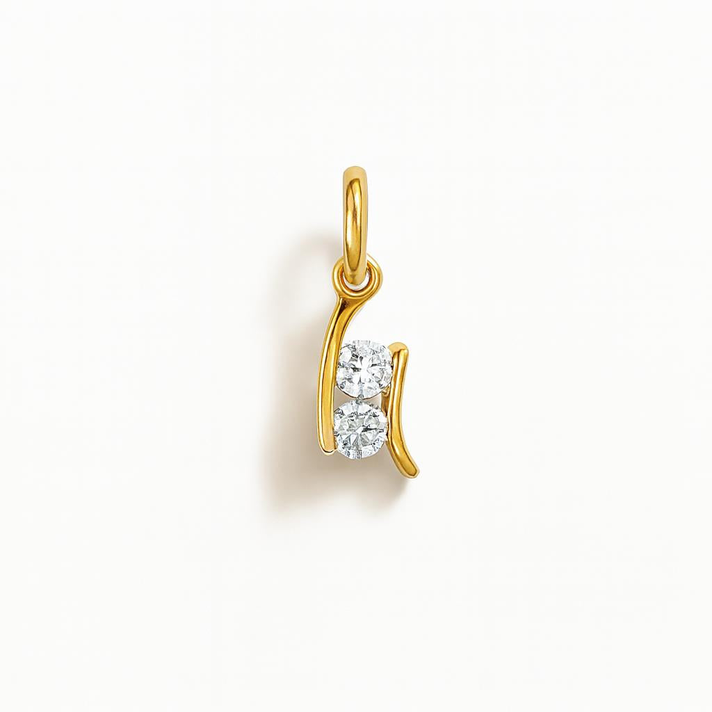 Charm Luce in Oro Giallo e Zirconi
