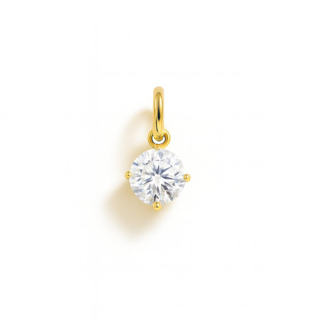 Yellow Gold and Cubic Zirconia Charm