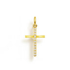 Charm Croce in Oro Giallo e Zirconi