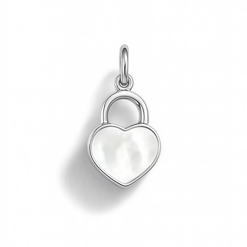 Charm Cerchio in Oro Bianco e Madreperla