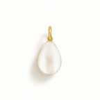 Charm Goccia in Oro Giallo e Smalto Bianco