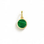 Charm Cerchio in Oro Giallo e Malachite