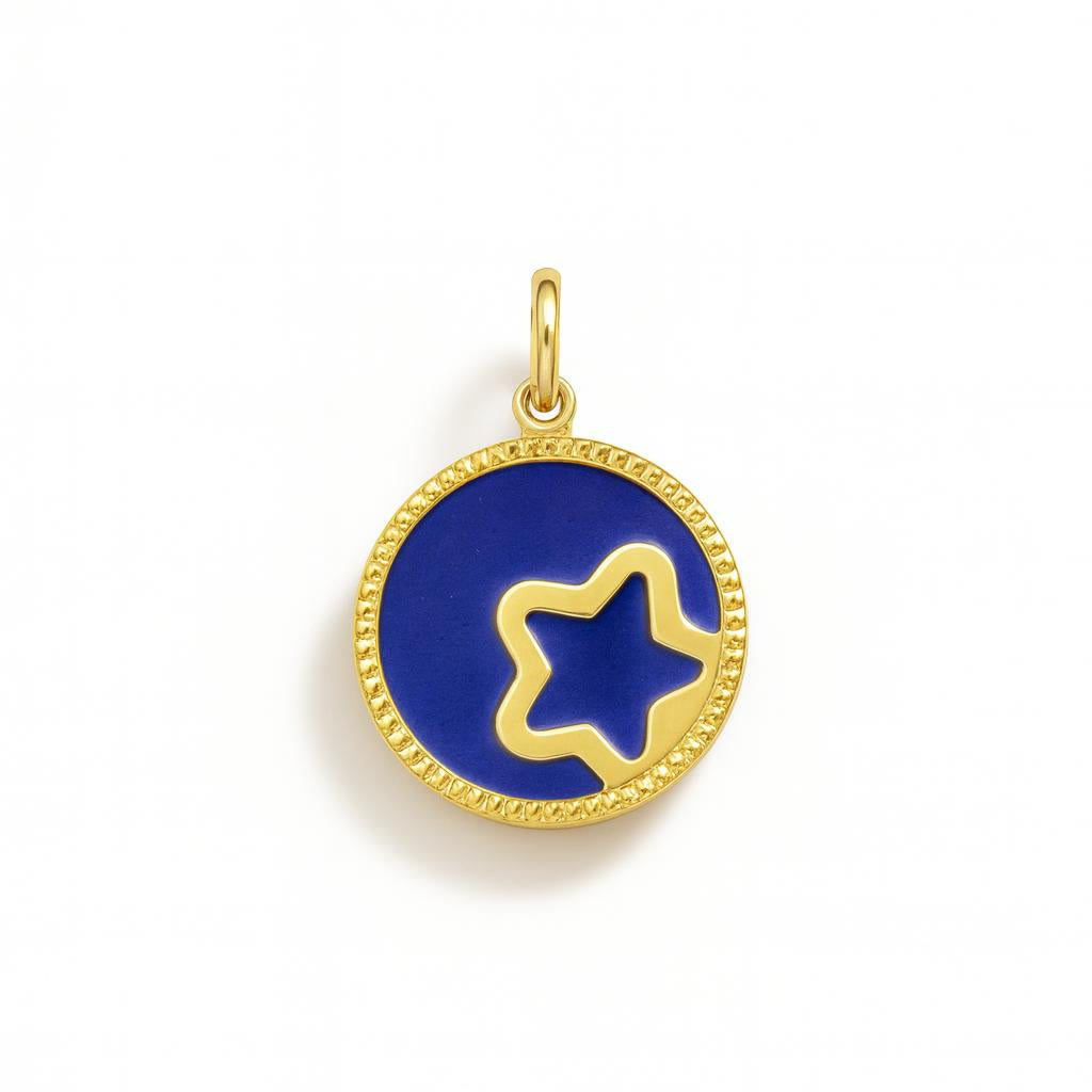 Charm Stella in Oro Giallo e Lapislazzuli