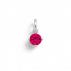 Charm Zircone Rubino Rosso in Oro Bianco