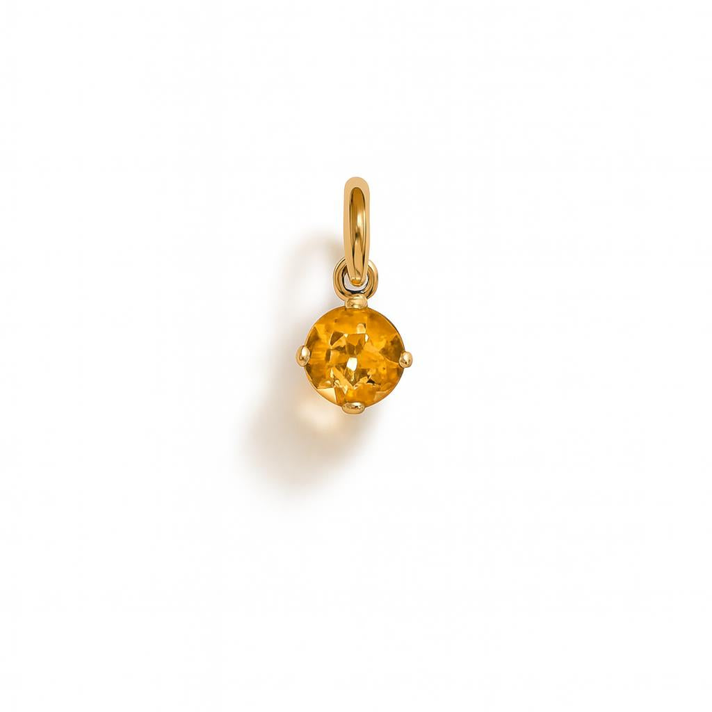 Charm Zircone Giallo in Oro Giallo