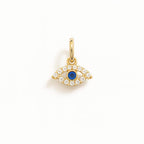 Charm Occhio Portafortuna in Oro Giallo e Zirconi