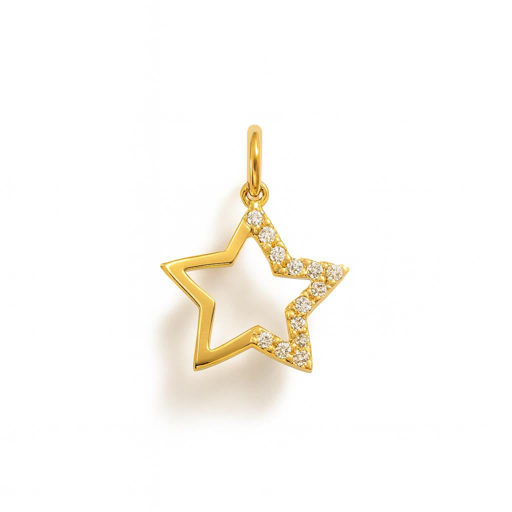 Charm Stella in Oro Giallo e Zirconi