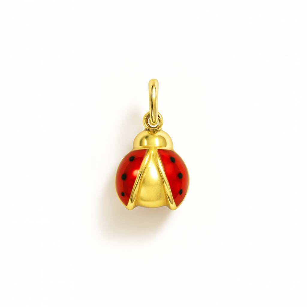 Charm Coccinella in Oro Giallo e Smalto Rosso