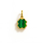 Charm Quadrifoglio in Oro Giallo e Malachite