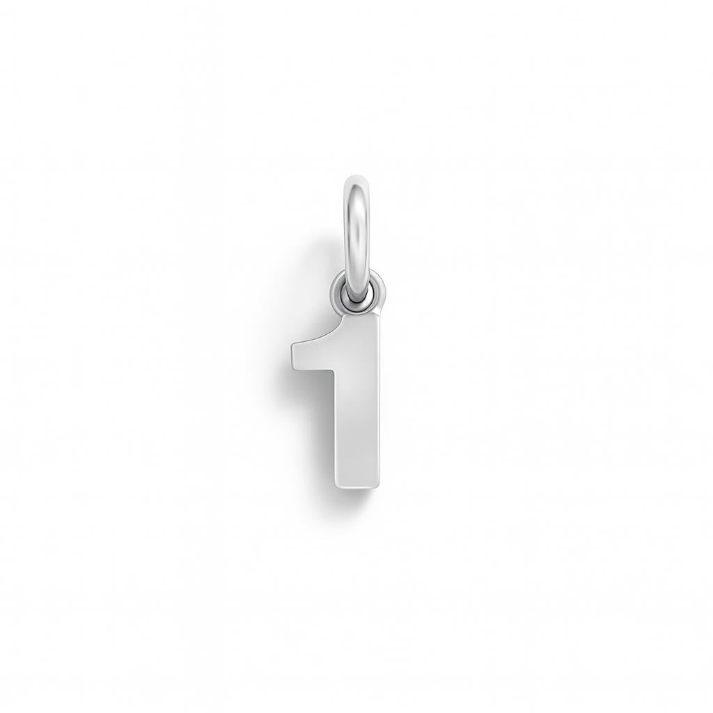 Charm Numero 1 in Oro Bianco