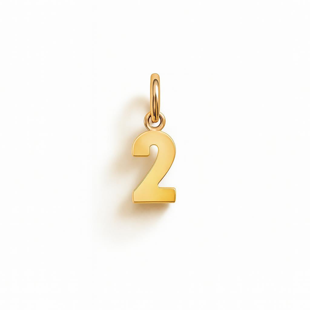 Charm Numero 2 in Oro Giallo