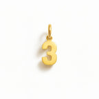 Charm Numero 3 in Oro Giallo