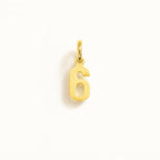 Charm Numero 6 in Oro Giallo