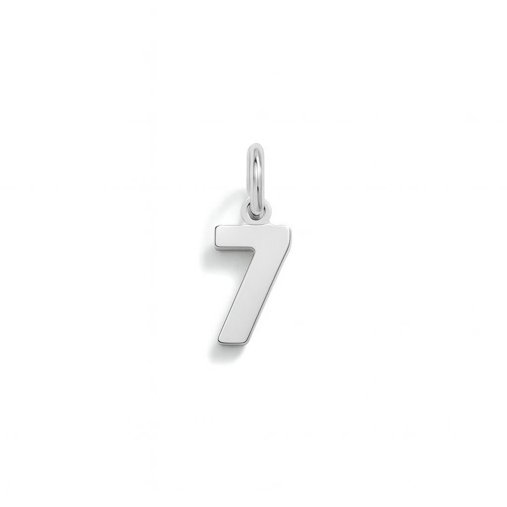 Charm Numero 7 in Oro Bianco