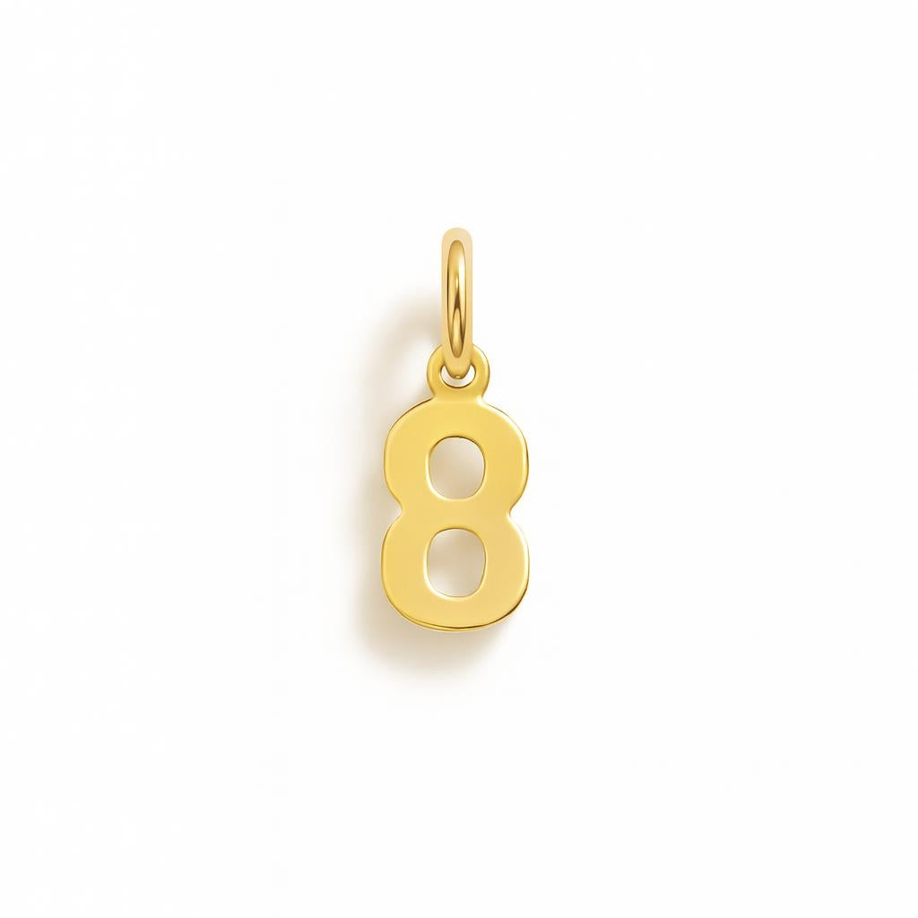 Charm Numero 8 in Oro Giallo