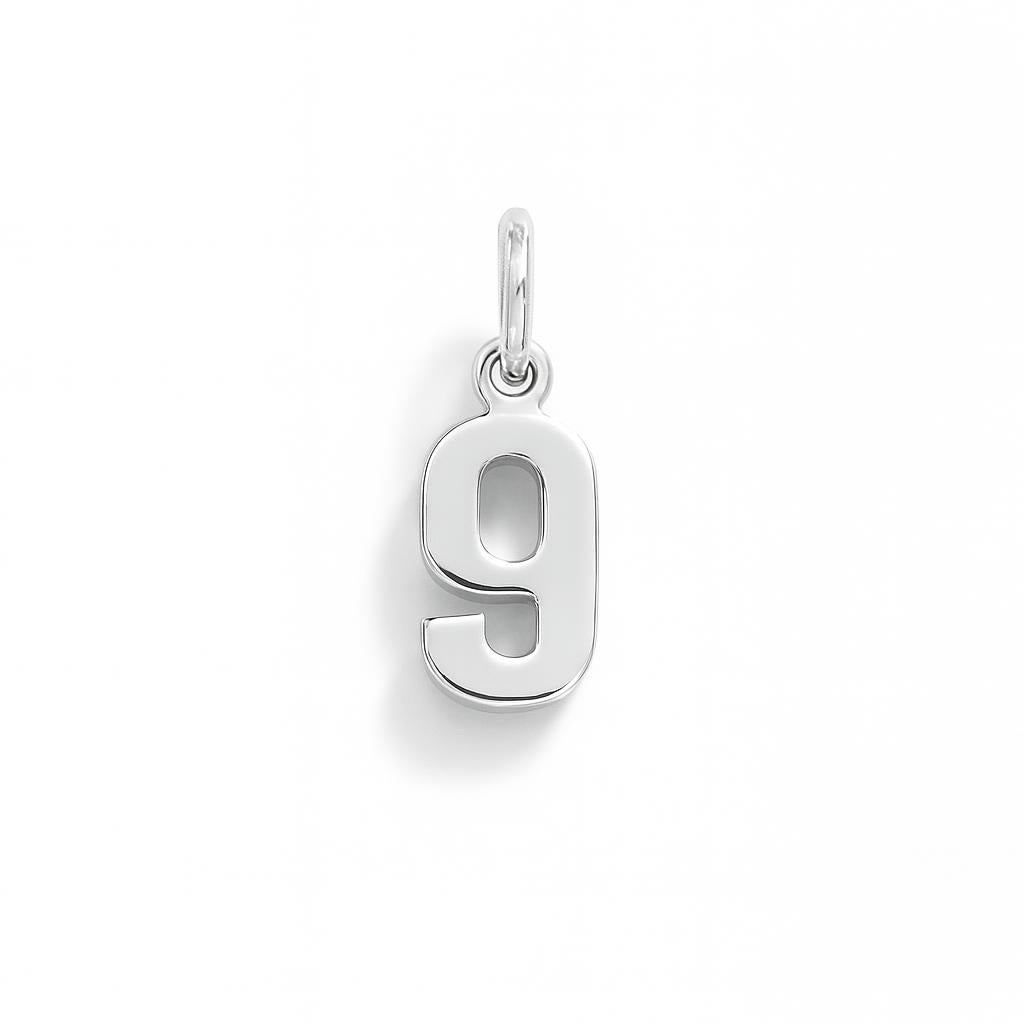 Charm Numero 9 in Oro Bianco
