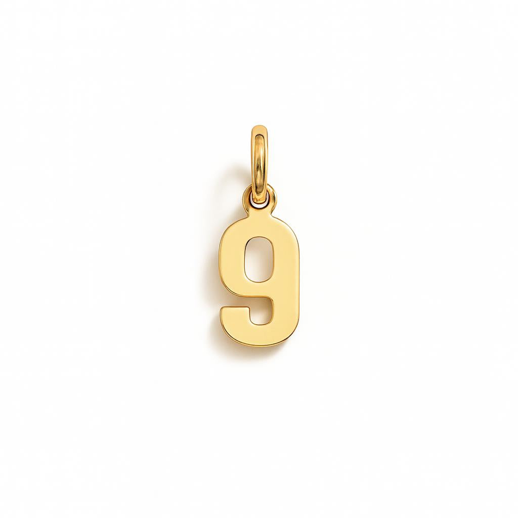 Charm Numero 9 in Oro Giallo