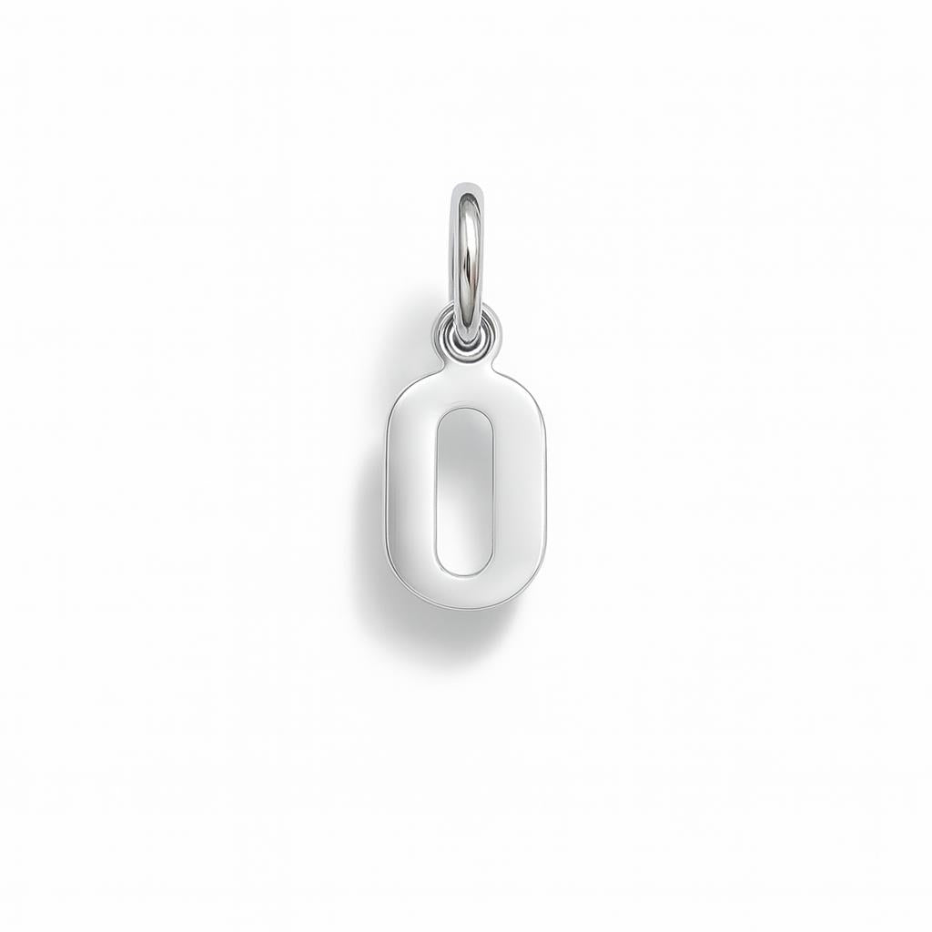 Charm Numero 0 in Oro Bianco