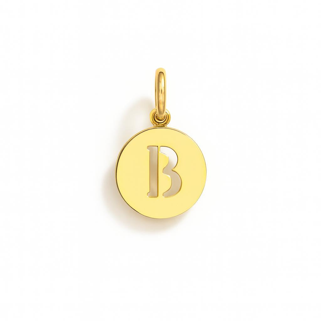 Charm Lettera B in Oro Giallo – Modello 4