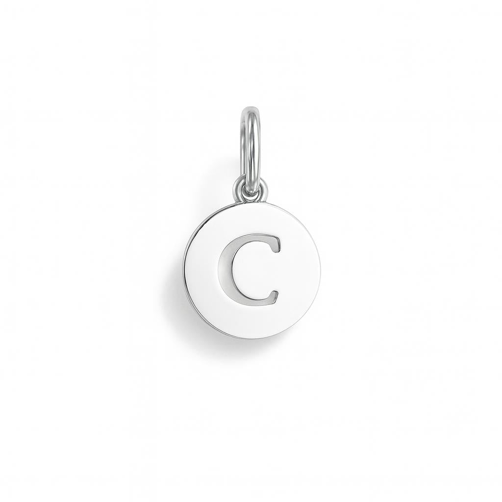 Charm Lettera C in Oro Bianco – Modello 4