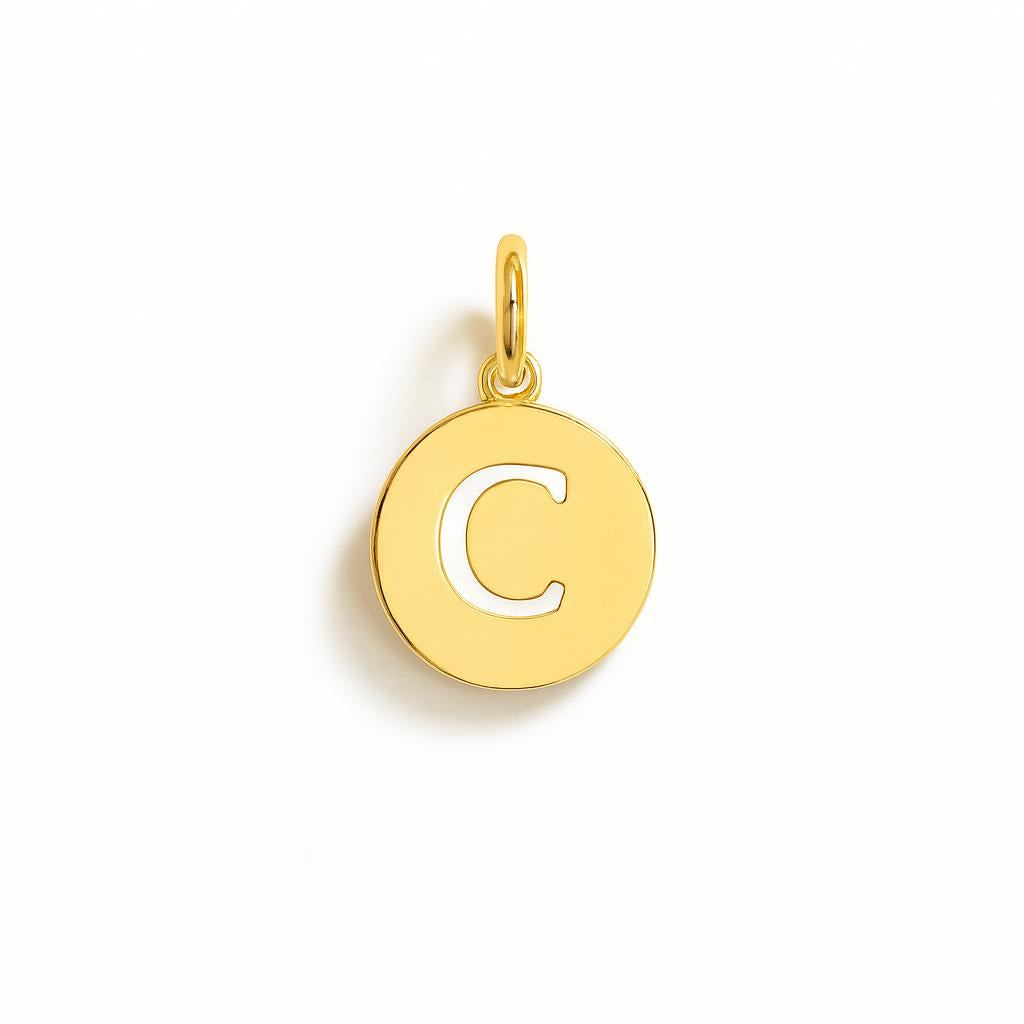 Charm Lettera C in Oro Giallo – Modello 4