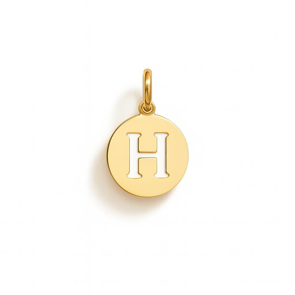 Charm Lettera H in Oro Giallo – Modello 4