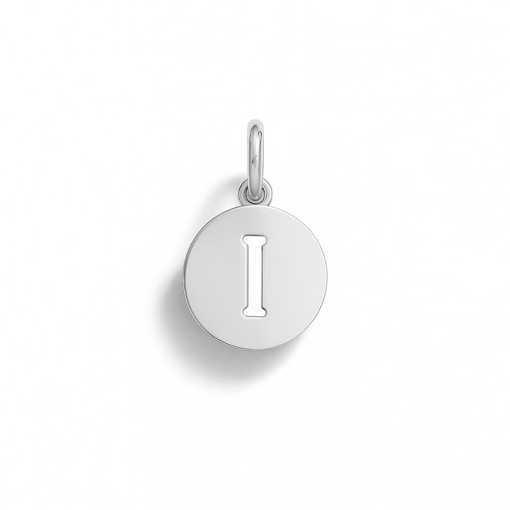 Charm Lettera I in Oro Bianco – Modello 4