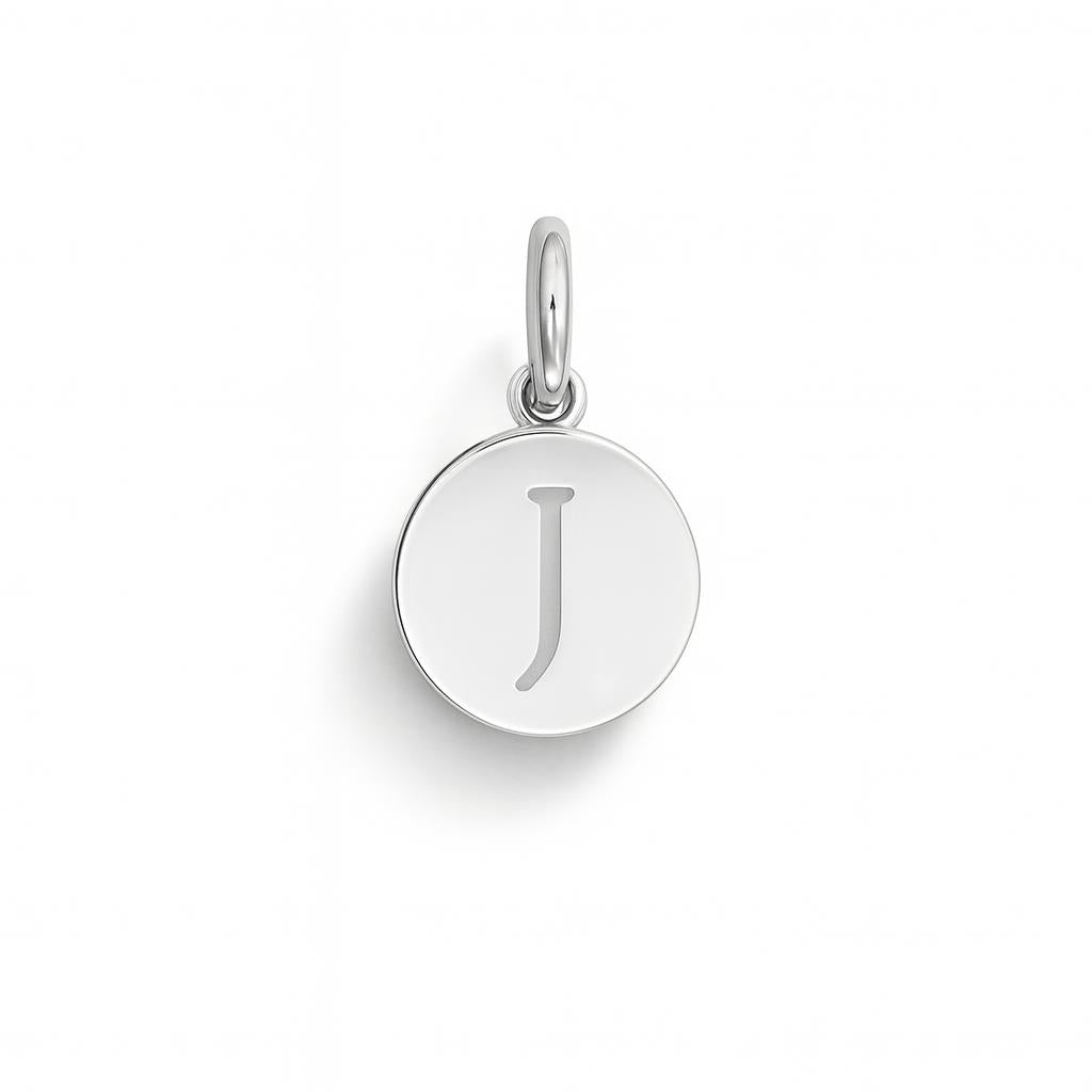 Charm Lettera J in Oro Bianco – Modello 4