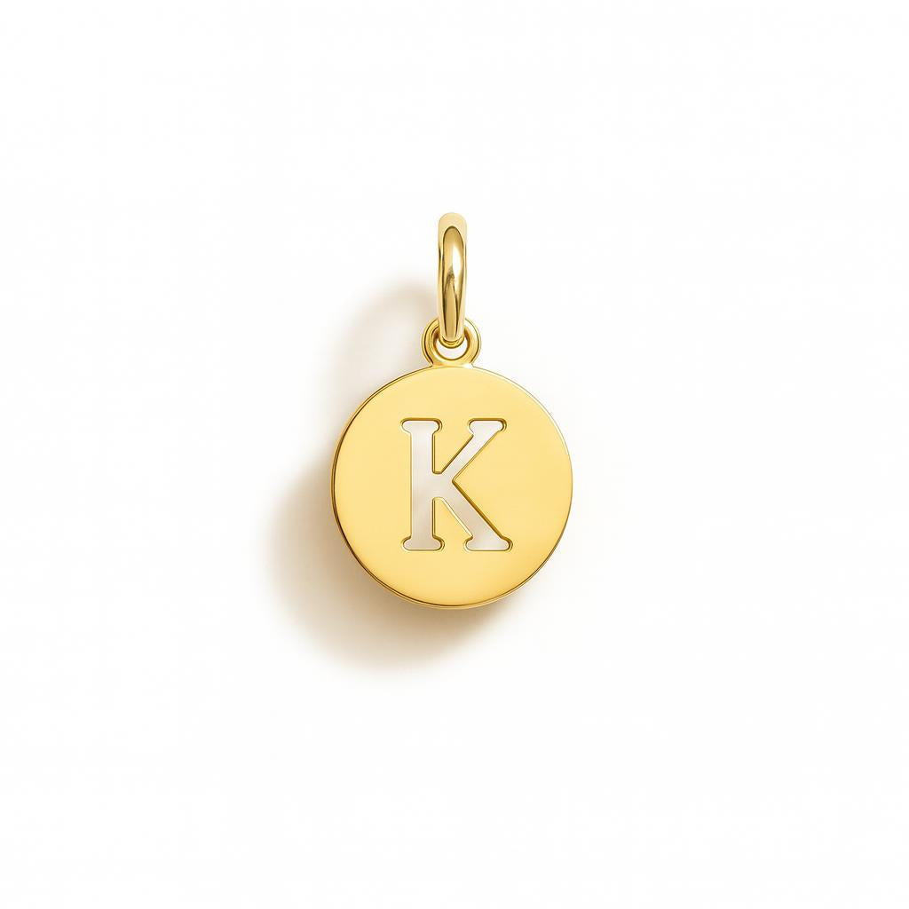 Charm Lettera K in Oro Giallo – Modello 4