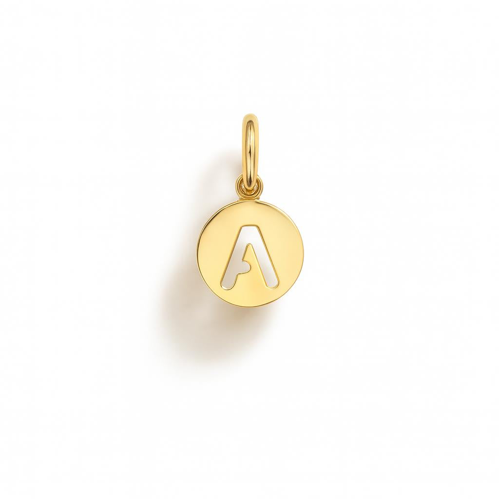 Charm Lettera A in Oro Giallo – Modello 3