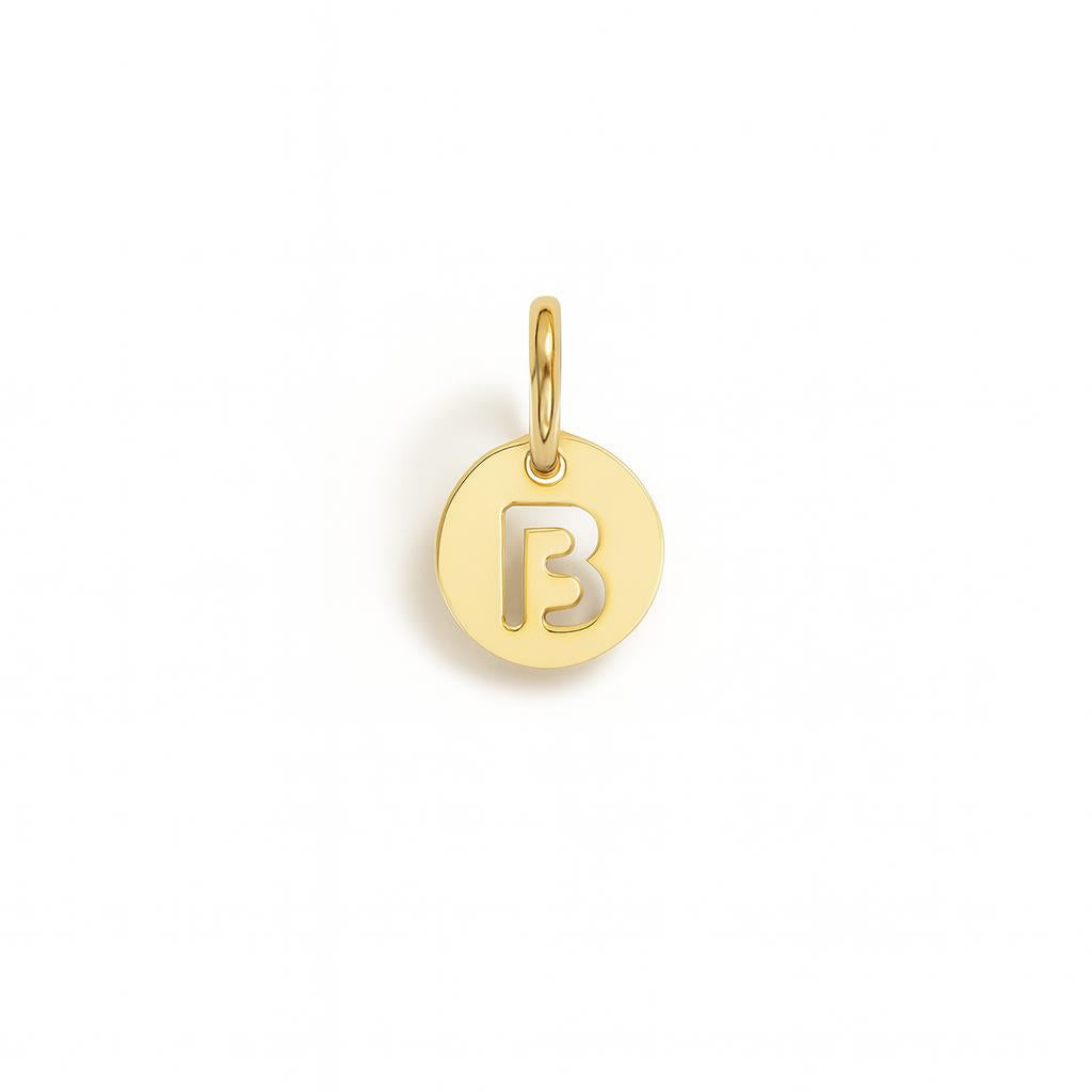 Charm Lettera B in Oro Giallo – Modello 3
