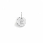 Charm Lettera E in Oro Bianco – Modello 3