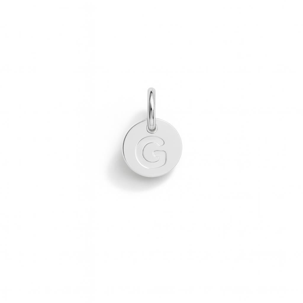 Charm Lettera G in Oro Bianco – Modello 3