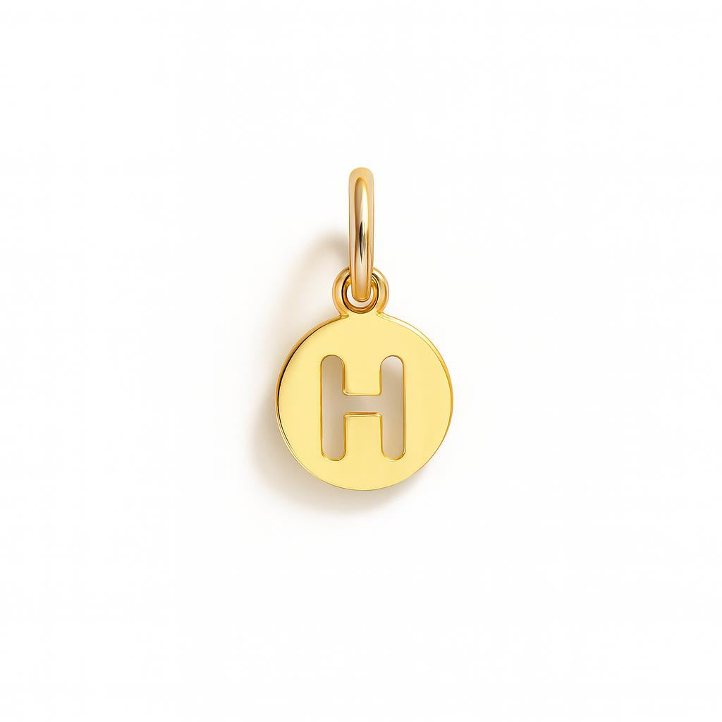 Charm Lettera H in Oro Giallo – Modello 3