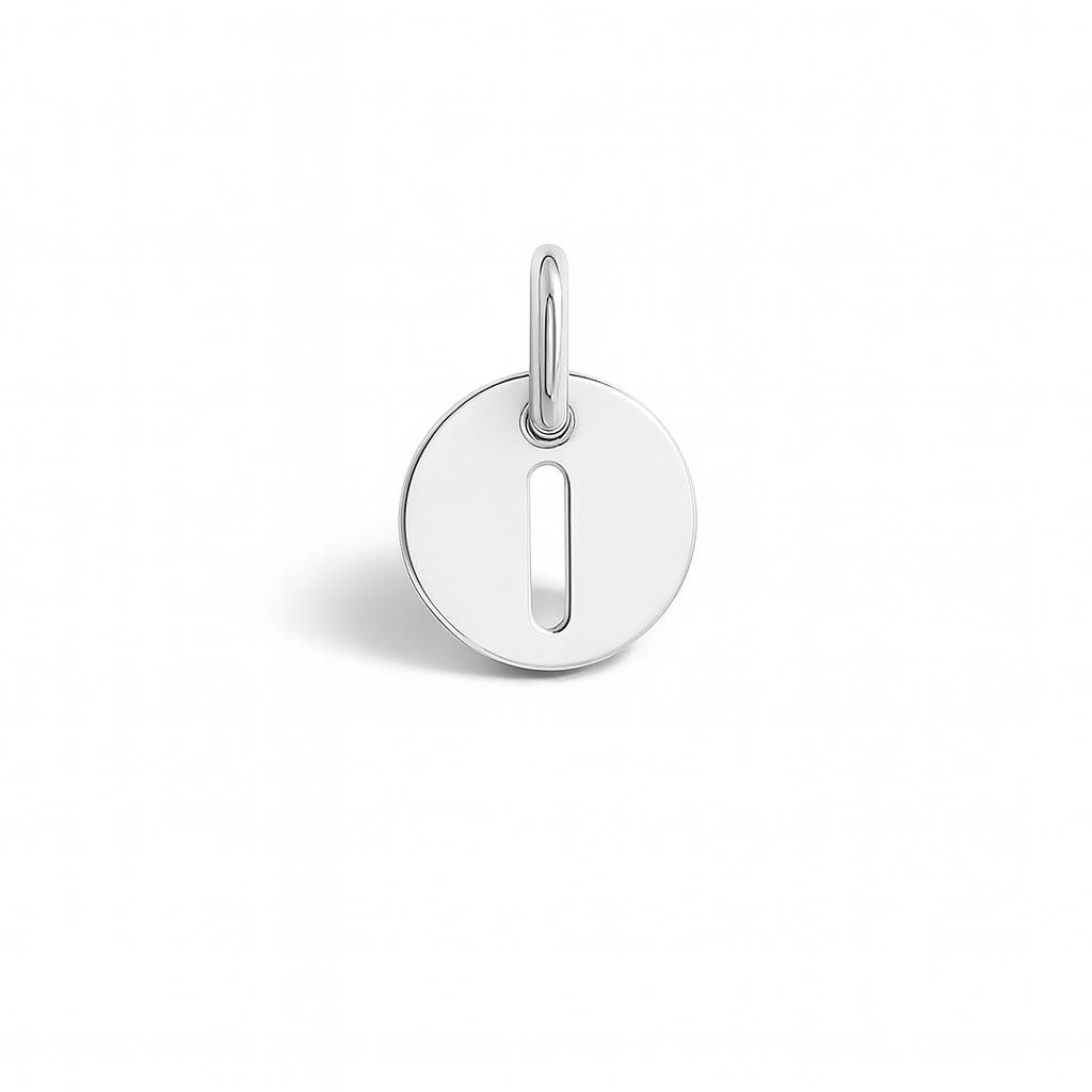 Charm Lettera I in Oro Bianco – Modello 3
